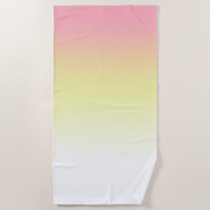 Serviette De Plage Neon Ombre Gradient Blanc Jaune Rose