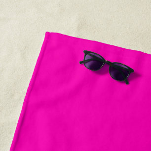 Serviette De Plage Neon rose Personnaliser couleur solide