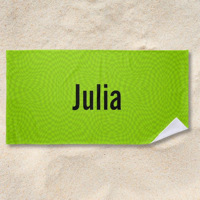 Serviette De Plage Neon Slime Green Summer Bachelorette fête de marié (Créateur téléchargé)