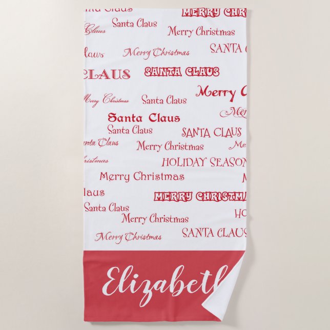 Serviette De Plage Noël sur le Beach Towel (Devant)