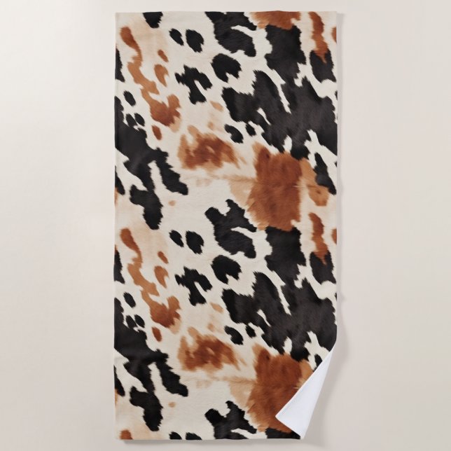 Serviette De Plage Noir Crème Brown (Devant)