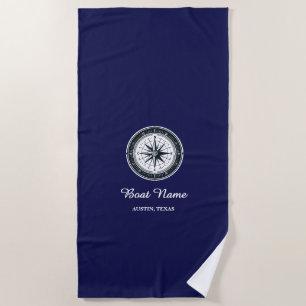 Serviette De Plage Nom de bateau personnalisé