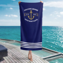 Nom de bateau personnalisé Bienvenue à bord Bleu m