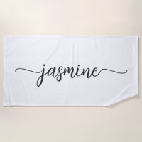 Nom de grand script monogramme blanc minimaliste