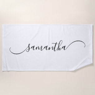 Serviette De Plage Nom de signature courbe élégante