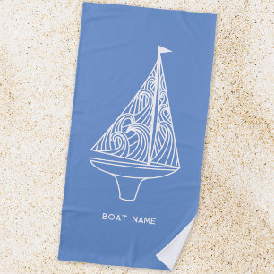 Serviette De Plage Nom du bateau à voile Nautique
