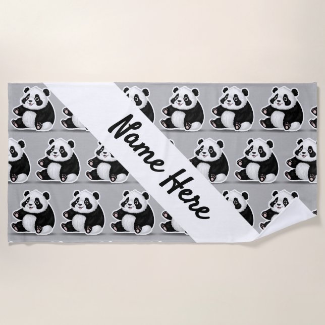 Serviette De Plage Nom du costume Panda (Devant)