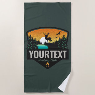 Serviette De Plage NOM personnalisé Chasse aux wapitis Coucher de sol