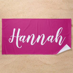 Serviette De Plage Nom personnalisé cool fun script tendance personna