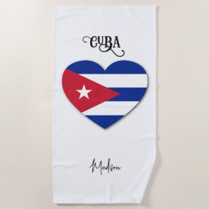 Serviette De Plage Nom personnalisé Cuba Love