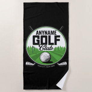 Serviette De Plage Nom personnalisé Joueur de golf professionnel Golf