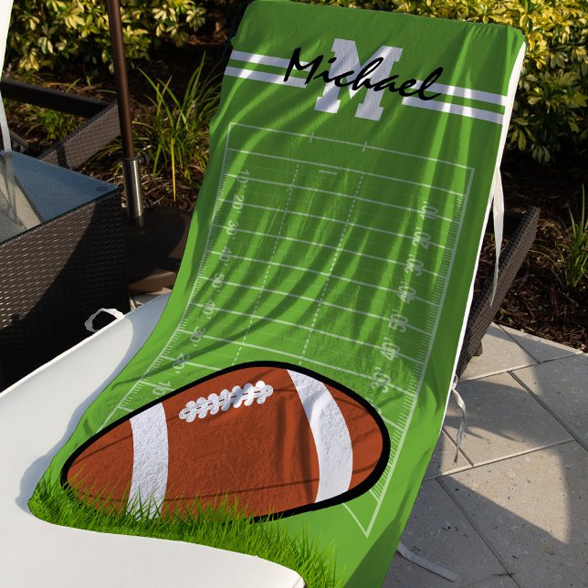 Serviette De Plage Nom personnalisé Kids Football (Créateur téléchargé)