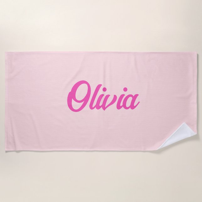 Serviette De Plage Nom personnalisé rétro amusant personnalisé (Devant)