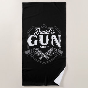 Serviette De Plage NOM PERSONNALISÉ Vieux Armes à feu