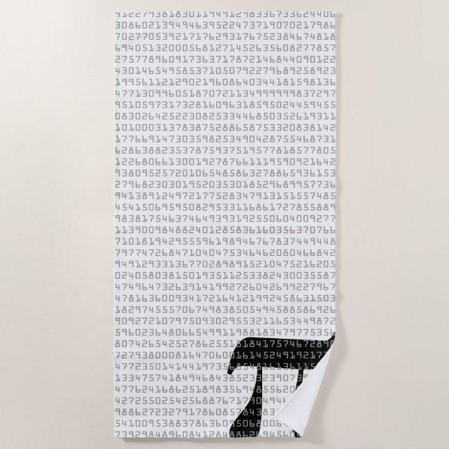 Serviette De Plage Nombreux chiffres de la constante mathématique Pi (Devant)