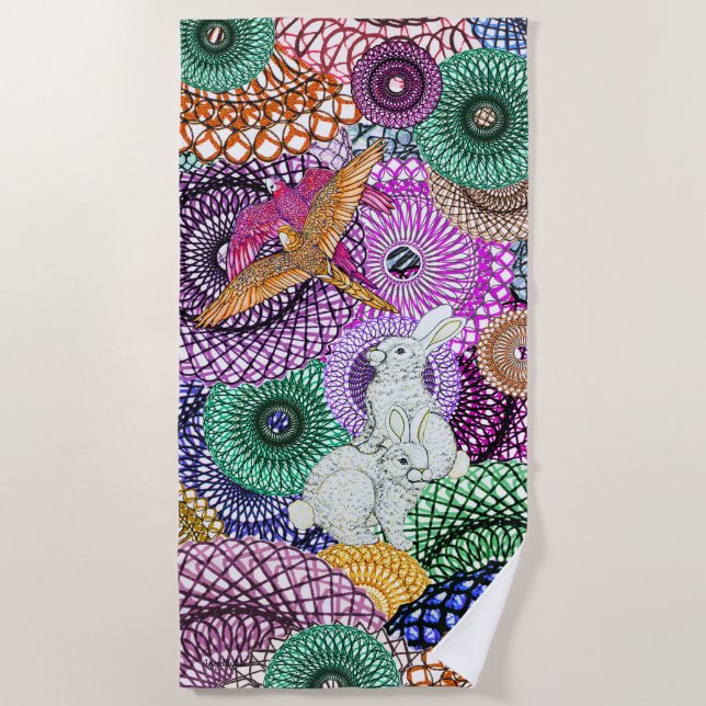 Serviette De Plage Nombreux lapins (Devant)