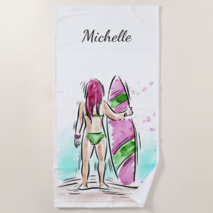 Serviette de plage nommée faite sur commande de