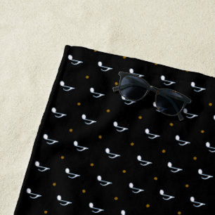 Serviette De Plage notes de musique en noir