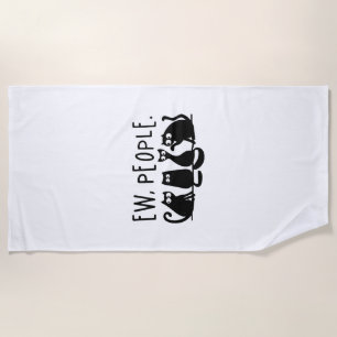 Serviette De Plage Nouveaux gens drôle Meowny Chats Noirs
