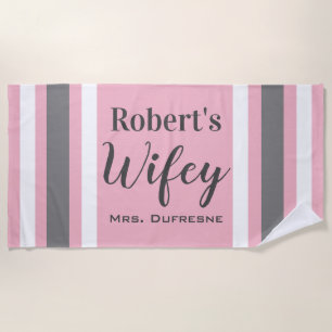 Serviette De Plage Nouveaux mariés "Wifey" personnalisés