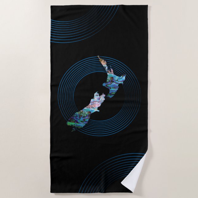 SERVIETTE DE PLAGE NOUVELLE-ZÉLANDE DE PAUA (Devant)