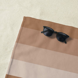 Serviette De Plage Nuances de rayures Brown