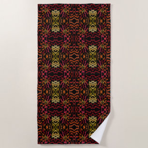 Serviette De Plage Nuances de ruban art design orange rouge jaune