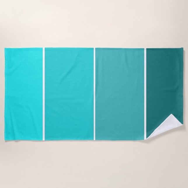Serviette De Plage Nuances Turquoises (Devant)