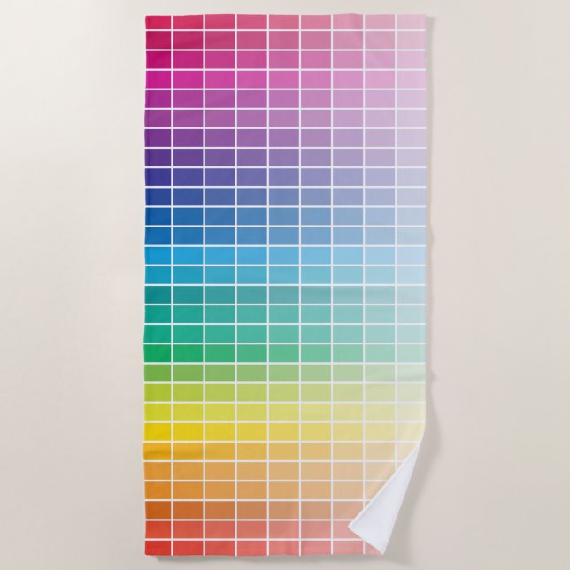 Serviette De Plage Nuancier de couleurs spectrales ombrées  (Devant)