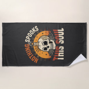 Serviette De Plage Nuit de squelette courageux d'Halloween