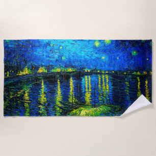 Serviette De Plage Nuit étoilée sur le Rhône par Vincent Van Gogh