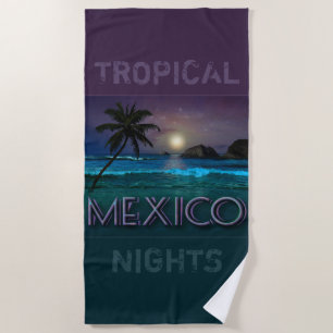 Serviette De Plage Nuit sur la plage de Mexico