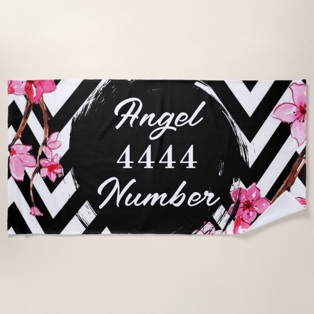 Serviette De Plage Numéro d'ange "4444" (Devant)