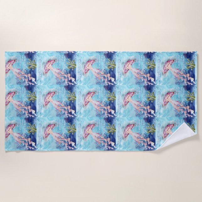 Serviette De Plage Objectifs du calmar (Devant)