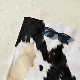 Serviette De Plage Occidental Noir Blanc Glam Or Cowhal