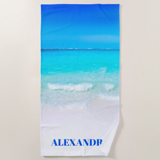 Serviette De Plage Ocean Wave Beach Scène moderne (Devant)