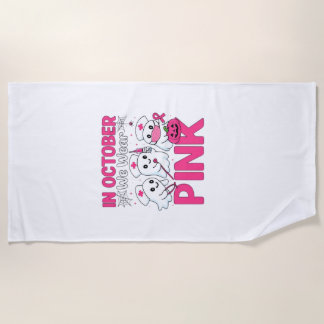Serviette De Plage Octobre, nous portons le rose Infirmière Sensibili