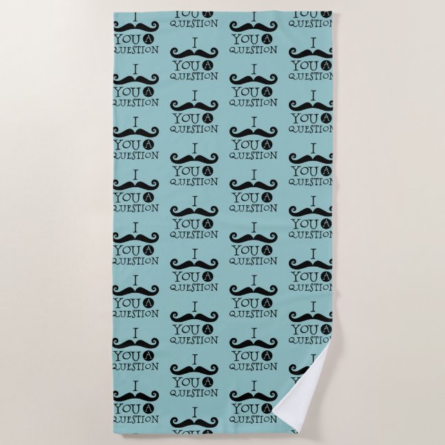 Serviette De Plage Oeuf Robin noir Humour Moustache bleu (Devant)