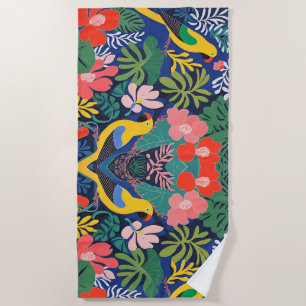 Serviette De Plage Œuvre d'art expressionniste moderne de jardin trop