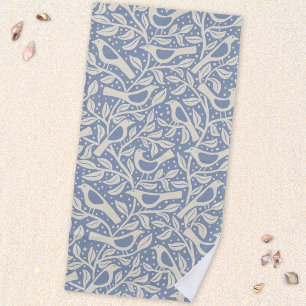Serviette De Plage Oiseaux et branches du patrimoine naturel