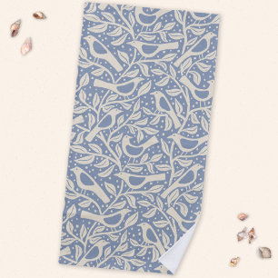 Serviette De Plage Oiseaux et branches du patrimoine naturel
