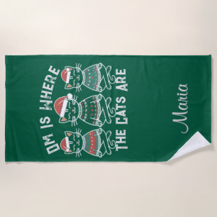 Serviette De Plage Om est l'endroit où les chats sont fêtes festives