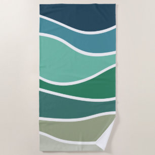 Serviette De Plage Ondes océaniques colorées