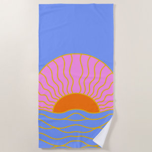 Serviette De Plage Ondes océaniques Sunrise