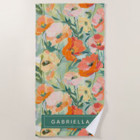 Orange Abstrait Poppy Floral Personnalisé