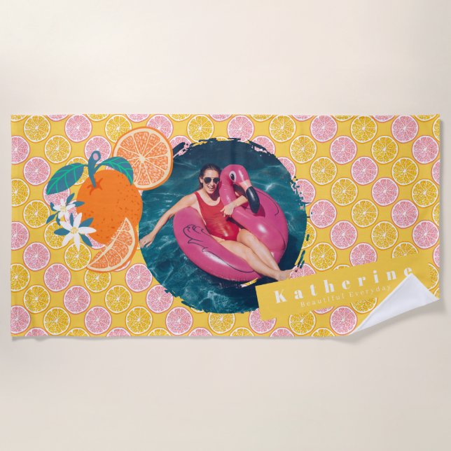 Serviette De Plage Orange Summer Mustard (Devant)