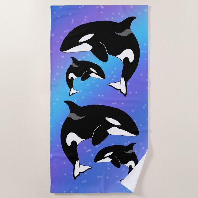 Serviette De Plage Orca Killer Whale Galaxy (Devant)