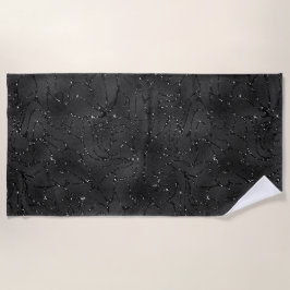 Serviette De Plage Paillette noire monochromatique arrière - plan tat