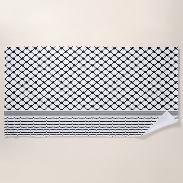 Serviette De Plage Palestinienne Hatta Keffiyeh Kufiya Folk (2 Motifs (Devant)