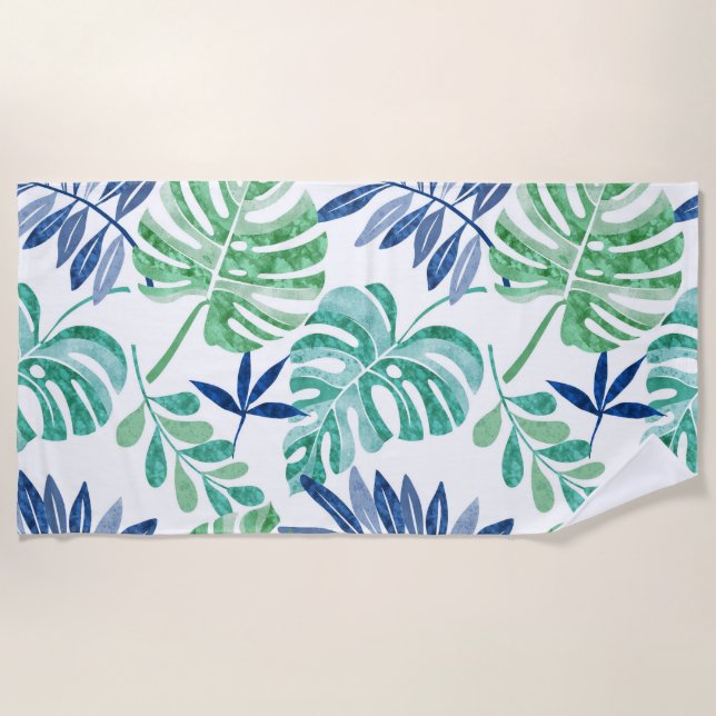 Serviette De Plage Palm Beach Blue Beach Towel (Devant)